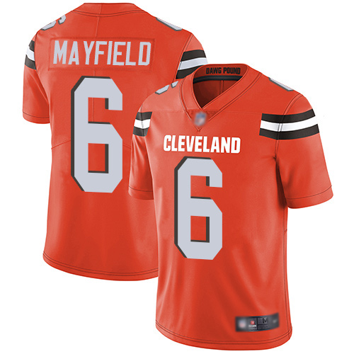 Cleveland Browns Baker Mayfield Men Orange Limited Jersey #6 NFL Football Alternate Vapor Untouchable->cleveland browns->NFL Jersey
